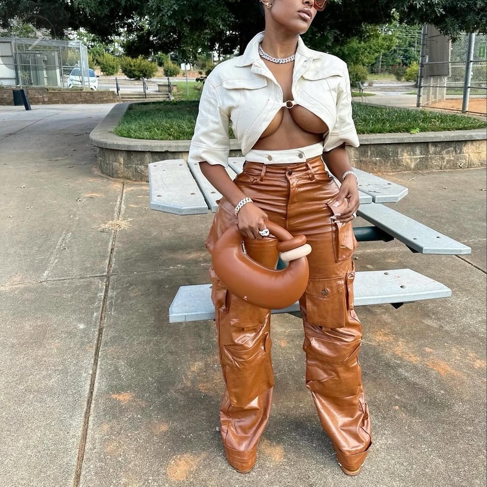 Leather Cargo Pants